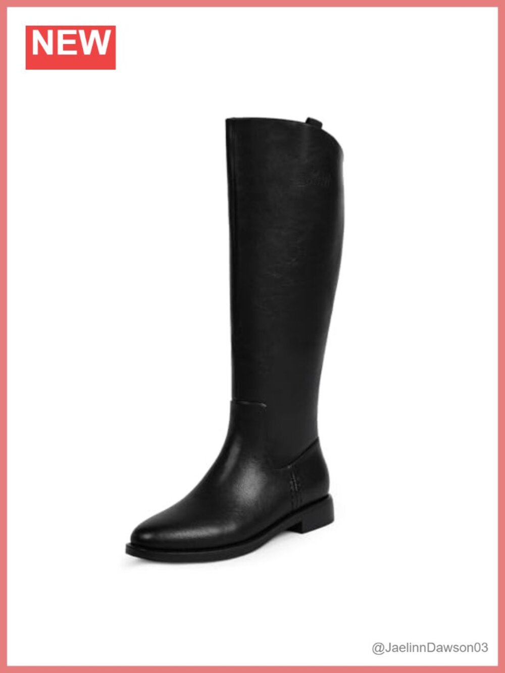 Knee-High Riding Boots Women Round Toe Faux Leather Low Heel Retro Zip